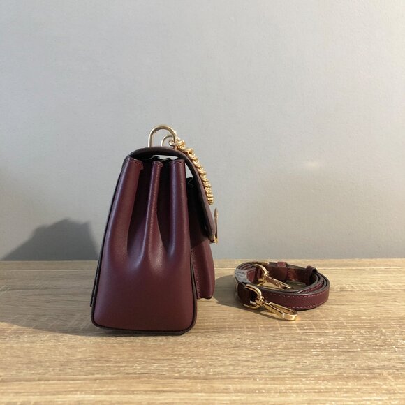 Michael Kors Lita Medium Merlot Leather Crossbody Bag (wore only once) - Picture 4 of 15